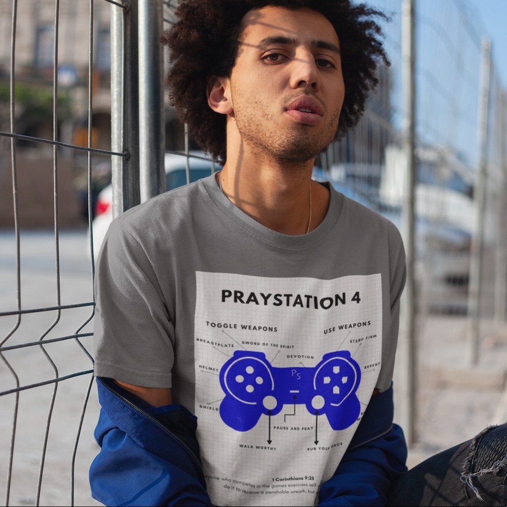 🎮 “PRAYStation 4” Men’s T-shirt ✝️